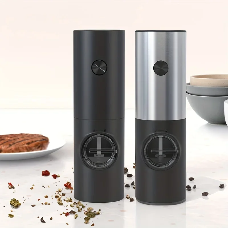 Electric Salt Pepper Grinder Precise Adjustable Coarseness Control, Easy Refill Design Versatile Pepper Mill for Various Spices