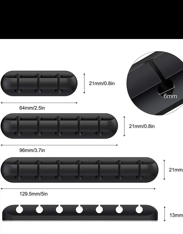 실리콘 케이블 정리용 USB 와인더, 깔끔한 데스크탑 관리 클립 홀더, 마우스 키보드 이어폰 헤드셋
