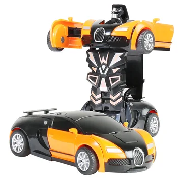 Transformation Mini 2 In 1 Car Robot Toy Anime Action Collision Transforming Model Deformation Vehicles Toy Gift for Children 1