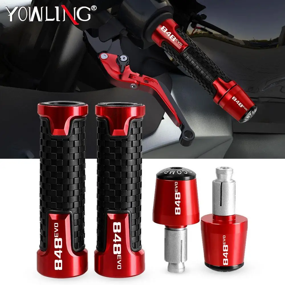 

CNC Handlebar Rubber Gel Hand Grips Brake Hands FOR DUCATI 848 EVO 2007 2008 2009 2010 2012 2013 2014 2015 Handle bar Grip Ends