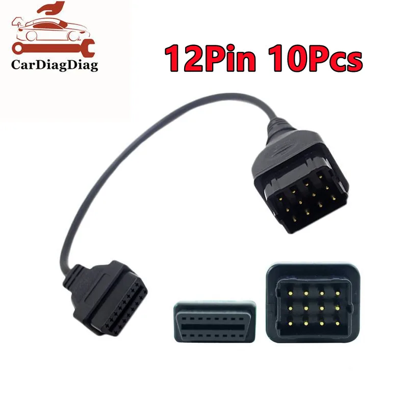 10Pcs Connettore Diagnostico Automatico Obdii Obd 2 Adattatore Connettore Per Gaz Cavo Da 12 Pin A 16 Pin Per Adattatore Scanner Automatico Gaz 12 Pin