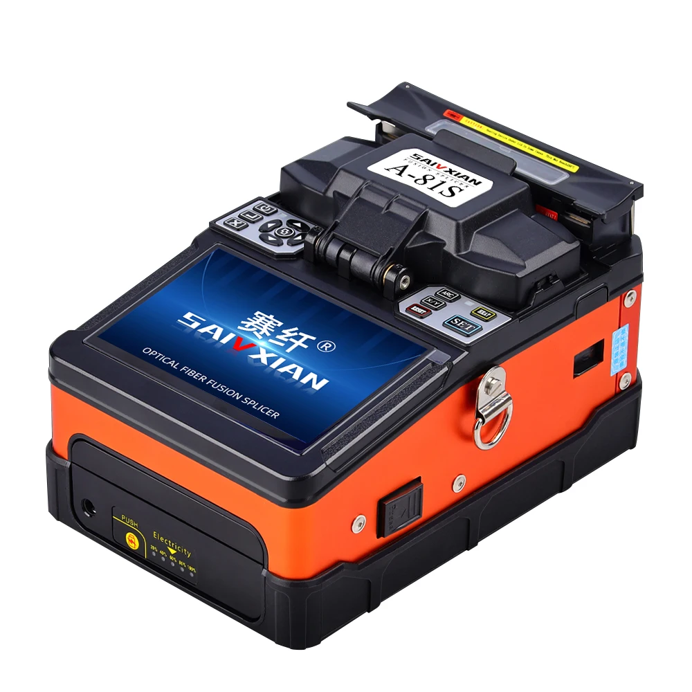A-81S Multi-Language FTTH  Automatic Fiber Optic Fusion Splicer Single Mode Fiber Optic Monitoring Thermal Fusion Fiber full set kt performance soudeuse optique ftth 6 motor automatic fibre optic splicing machines 5 5 inches touch screen fusion splicer
