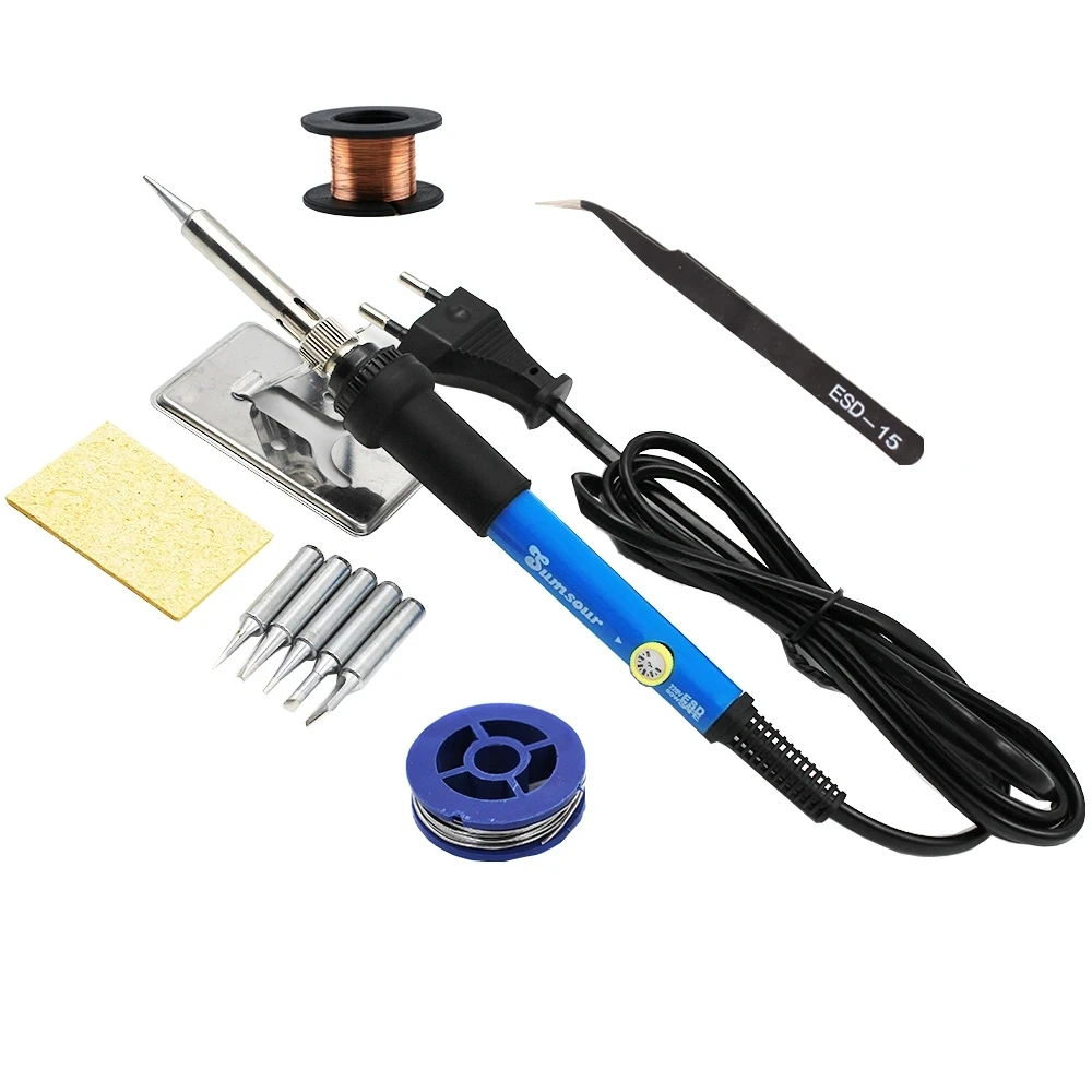 Adjustable Electric Soldering Iron 60W 80W 220V 110V Welding Rework Station Heat Pencil Tips Repair Tools