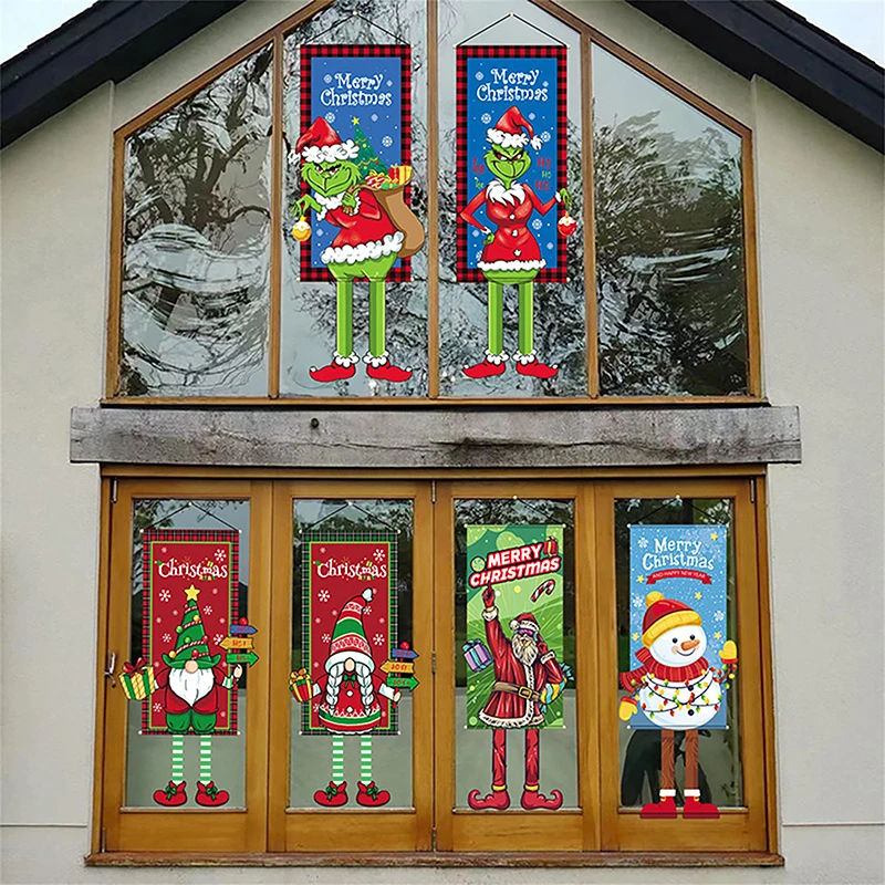 

Creative Cartoon Background Fabric 2023 Merry Christmas Hanging Cloth Poster Christmas Decoration For Home Xmas Pendants