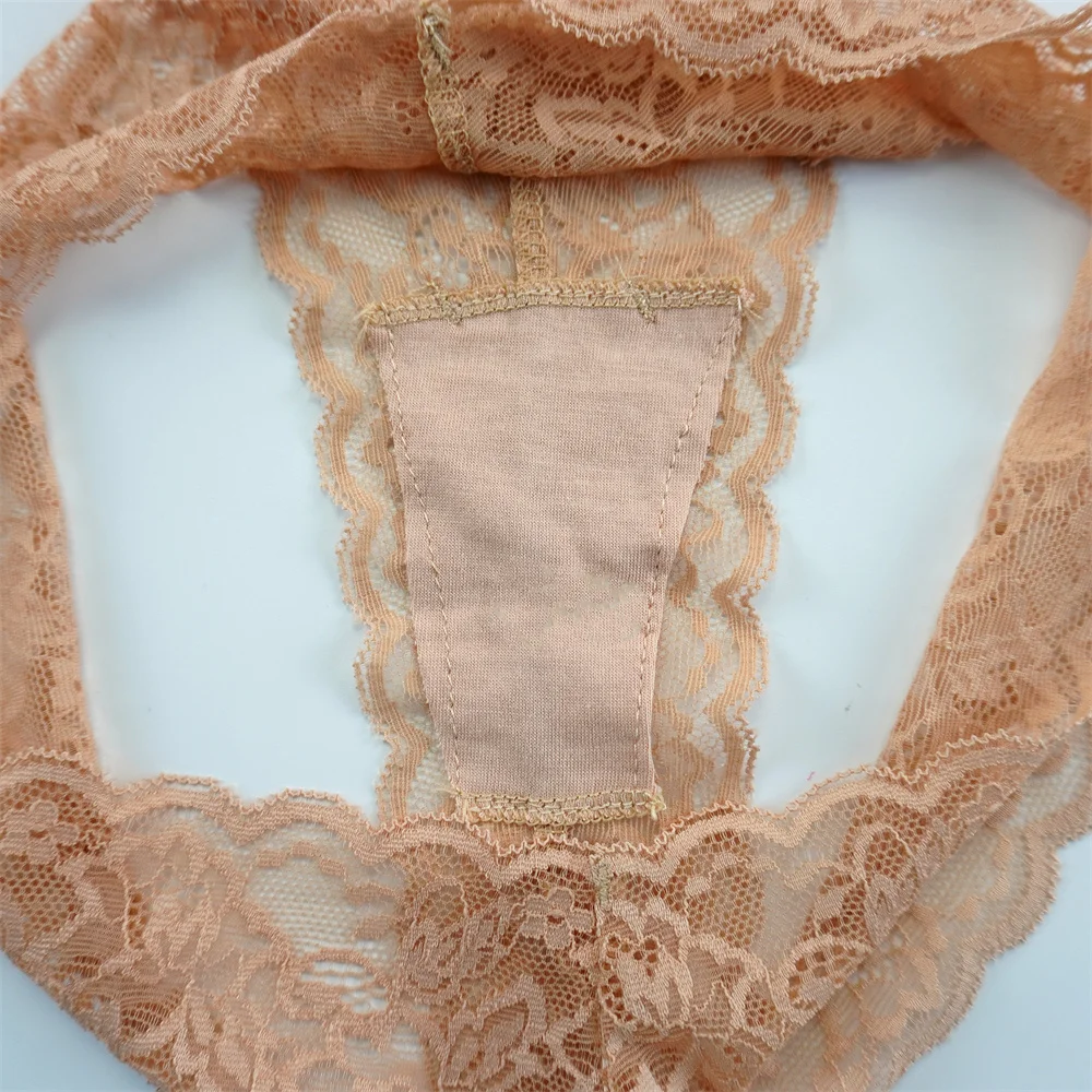 3PCS Lace Sexy Womens Thong Comfortable Cotton Crotch Ladies Underwear Low Waist Transparent Floral V-Strings Female Lingerie