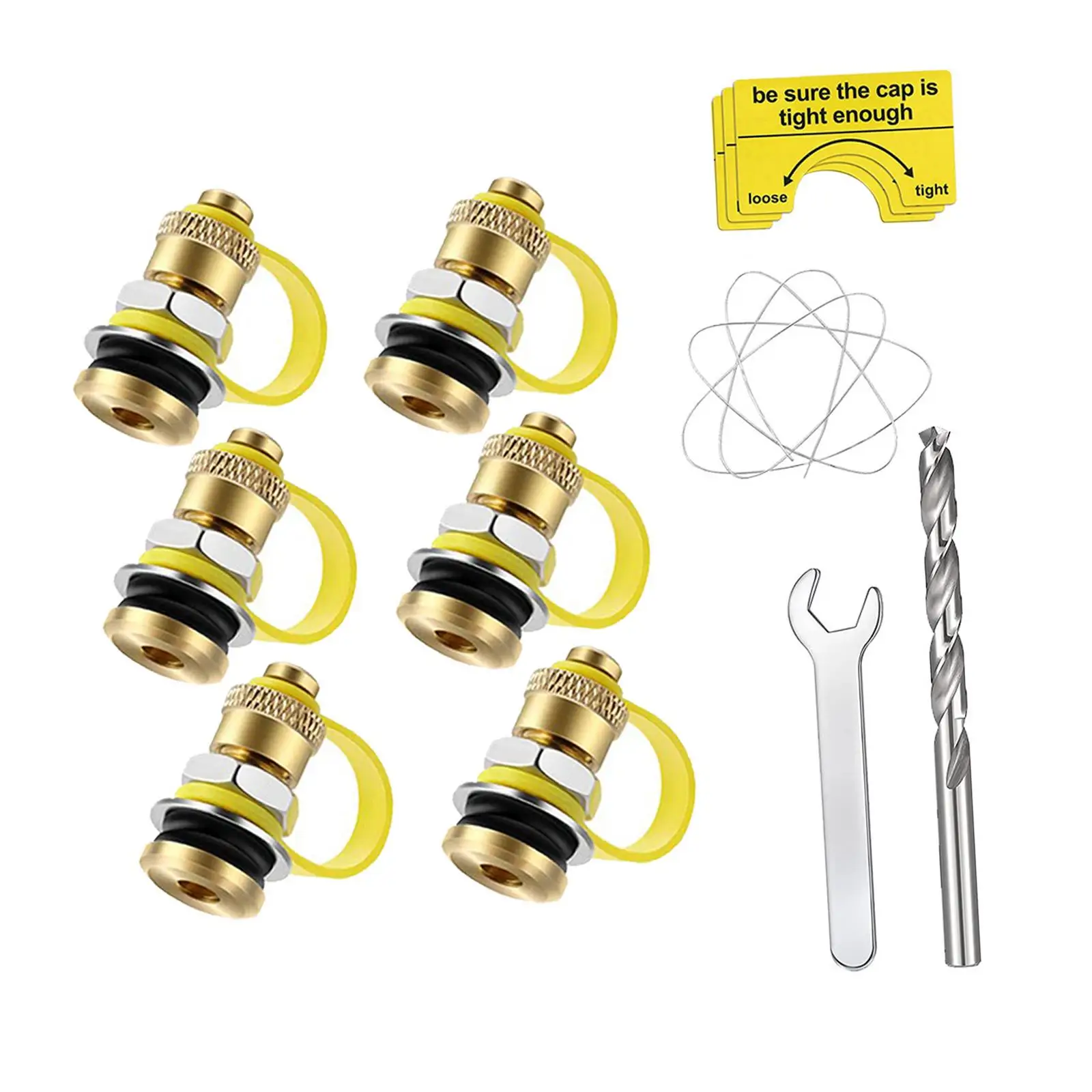 6x Universal Fuel Gas Can Vents Caps Quickly Gas Can Vent Valve 5 Gallon Exhaust Cover Set 6 Air Nozzles