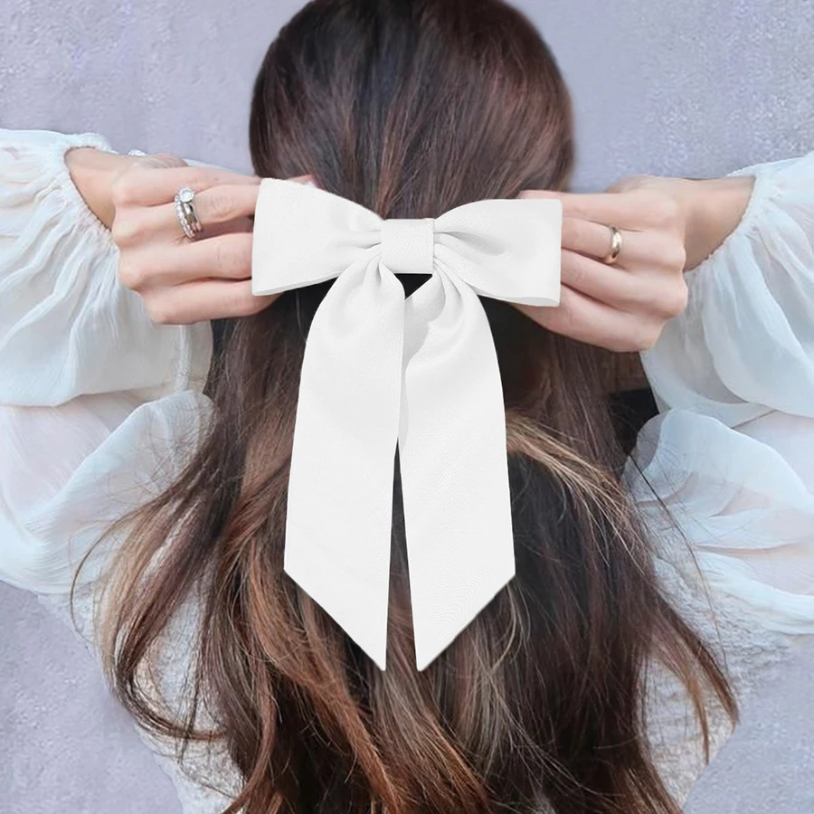 designer head scarf Korea Ribbon Bow Hair Clip Black Cute Hair Bows Hairpins Women Elegant Barrette Girls Bowknot Hair Accessories hair band for ladies Hair Accessories