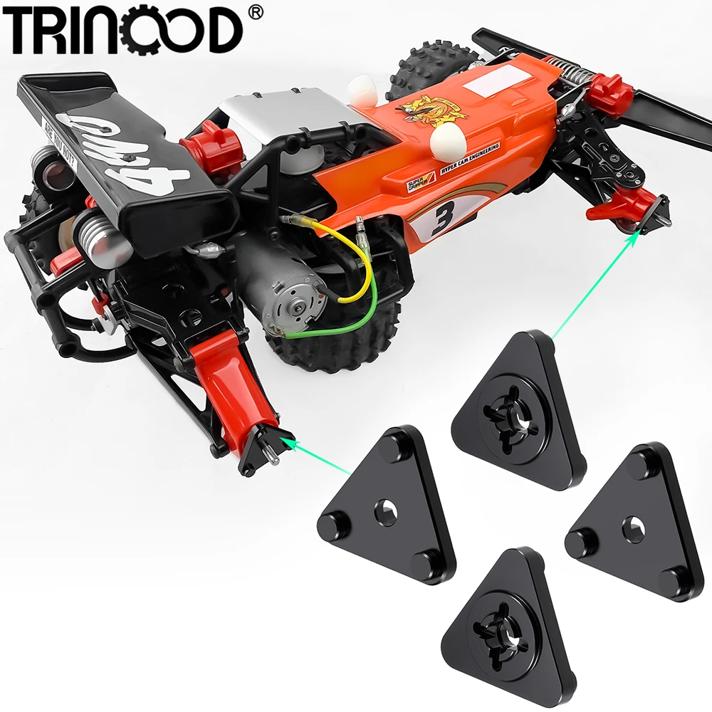 TRINOOD 4 Stück Aluminiumlegierungs-Räder-Adapter für 1/10 Tamiya HotShot 58391 4WD Buggy Truck Upgrade-Teile