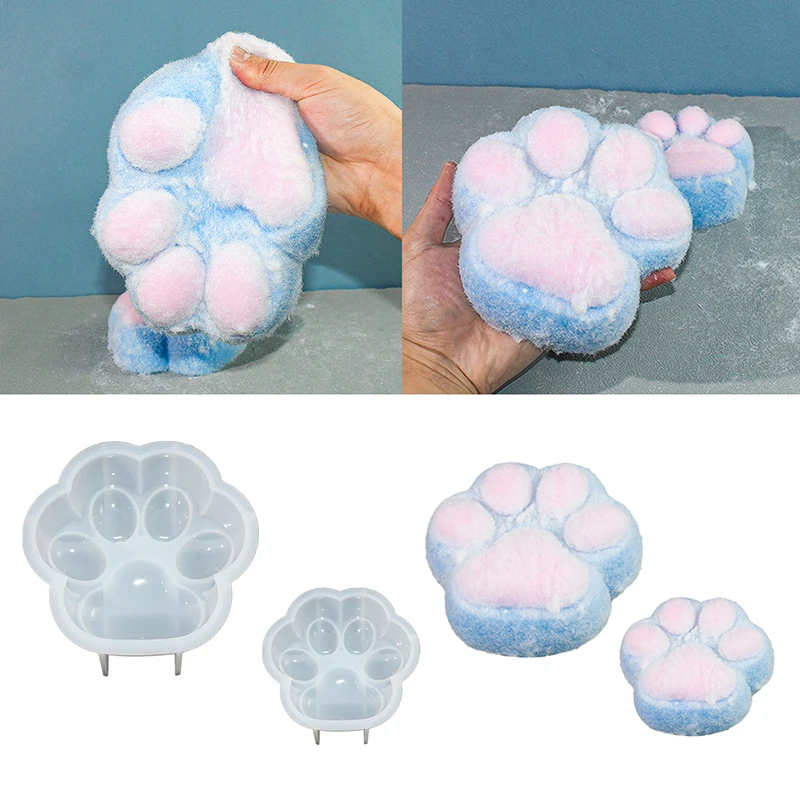 Silicone Mold Cat Paw Jar Clay Silicone Molds DIY Handmade Home Storage Box Gypsum Plaster Resin Mold Candle Jewelry Organizer Making Mould