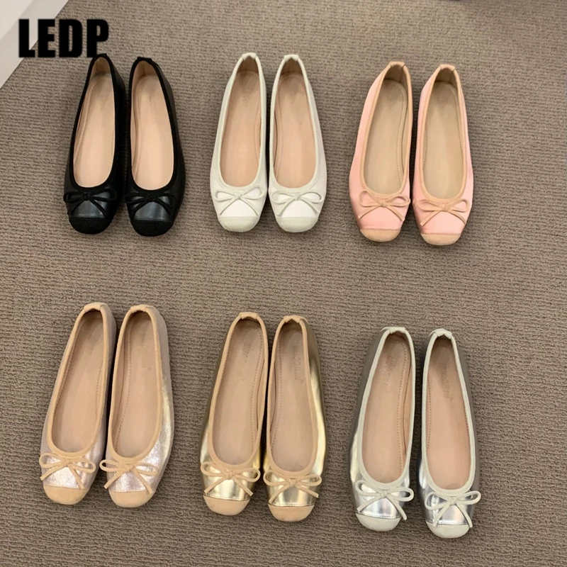 

Slip On Mary Janes Ladies Designer 2023 New Bowtie Female Butterfly Knot Flats Soft Sole Women Single Shoes Daily Dress Sweet