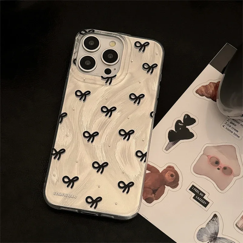 Korean Mini Bow Knot Laser Silver Phone Case