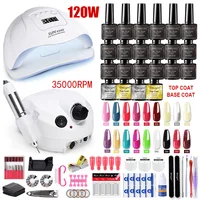 Nail Gel Kit With LED Nail Light Dryer Nail Drill Machine Nail Extension Gel Kit Quick Drying Hands Feet Nail Art Tool Wholesale 1