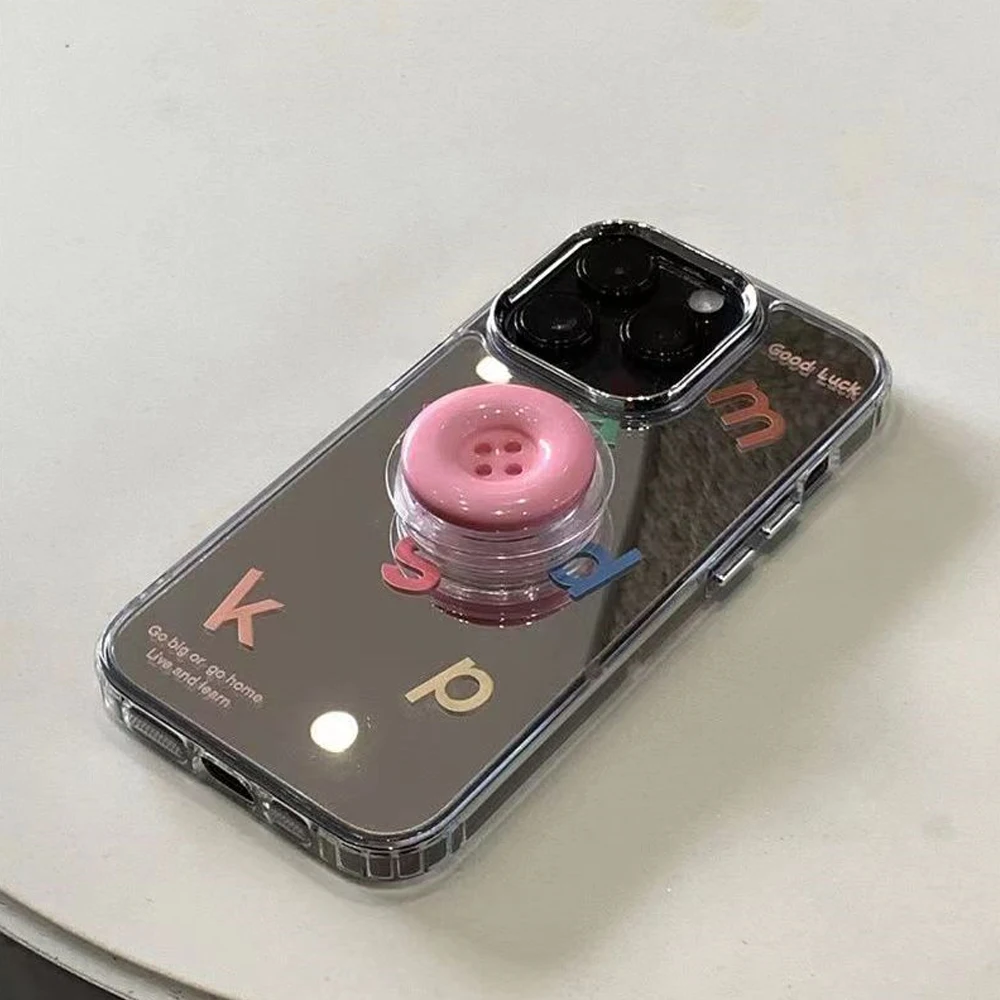 

For IPhone 14 Pro INS New Mirror Letter Button Fashion Phone Case for IPhone14 12 11 12 Pro Max XR XS Plus Cover