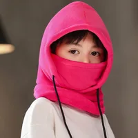 Bonnet cagoule coupe-vent pour enfants, chapeau d'extérieur, bonnet de cyclisme pour enfants, garçons et filles, optique de document solide, bonnet à capuche chaud, écharpe d'hiver, sourire 4