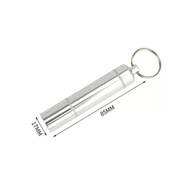 Silver Aluminum Alloy Waterproof Cigarette and Accessory Storage Tube (85mm silvery)