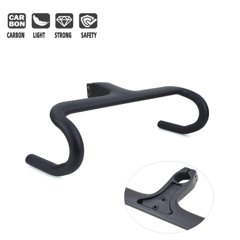 

carbon Integrated Handlebar Full Carbon Fiber Road Bike Handlebar 380/400/420/440mm Ultralight Drop Handle Bar with Bicycle Stem