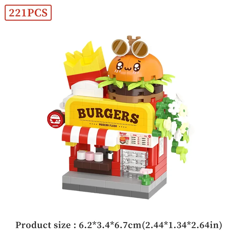 Shop Decoration Microparticle City Street View Building Blocks Toy Gifts for Boys and Girls Assembling Building Blocks Toys