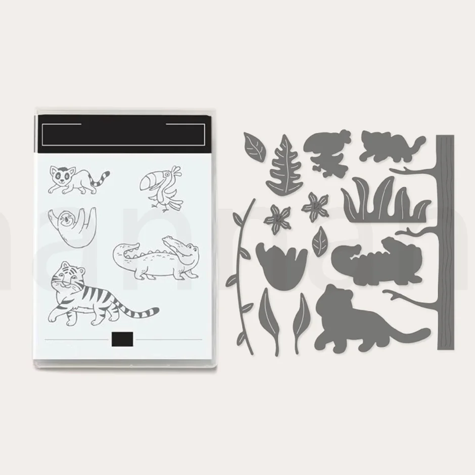 

Jungle Animal New Clear Stamps Metal Cutting Dies For Making Card Scrapbook Embossed Paper Album Diy Craft Knife Mould Template