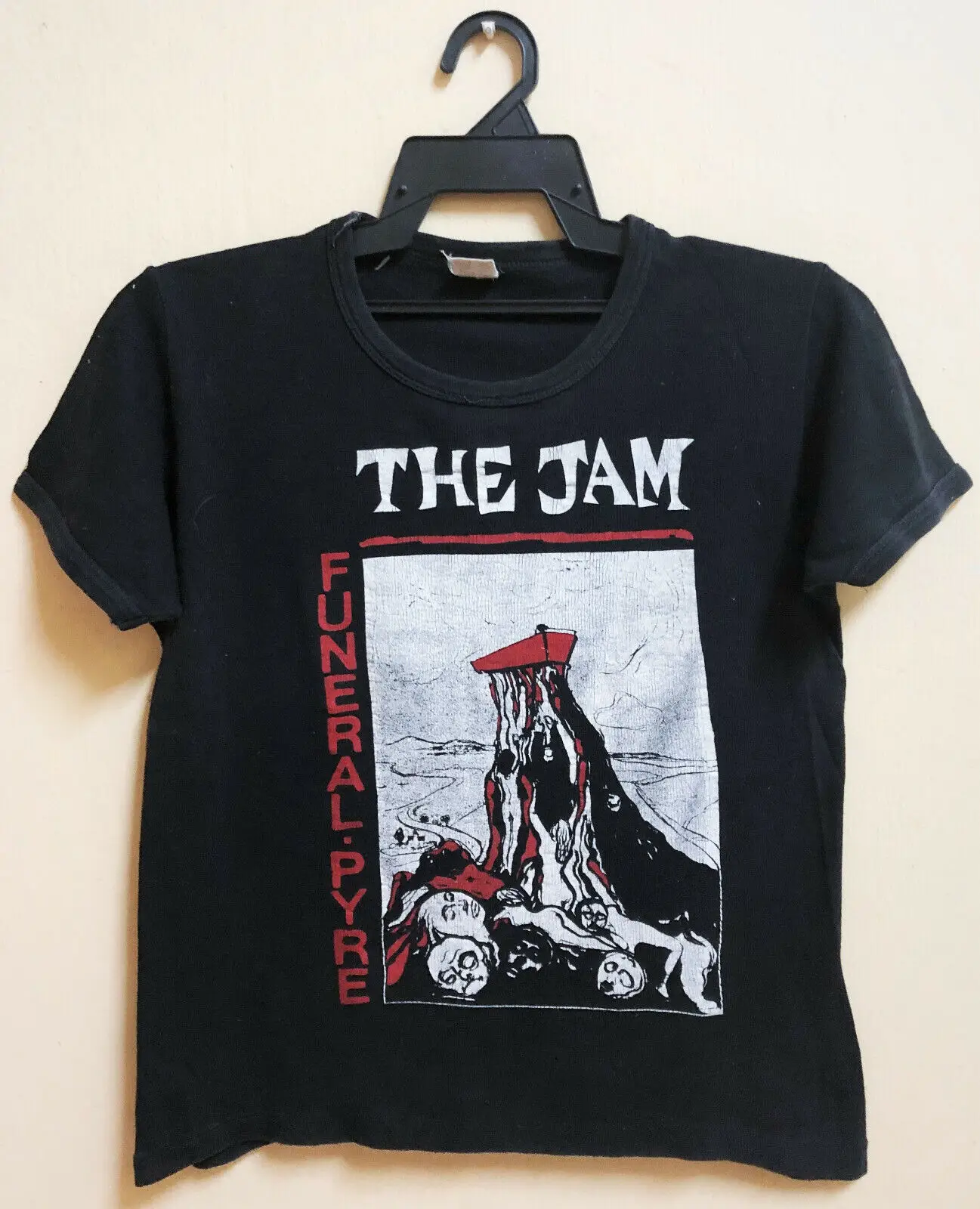 Vintage 1981 The Jam Funeral Pyre Rock Punk Tour Concert T-Shirt Paul Weller Maniche Lunghe