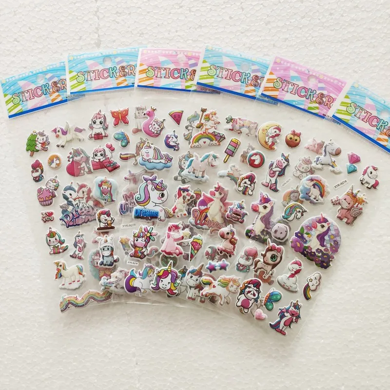 

6 Sheets Cute Anime Little Horse with Wing Stickers Girl Toy My Magical Unicorn Stickers for Suitcases Luggage Laptop Notebooks