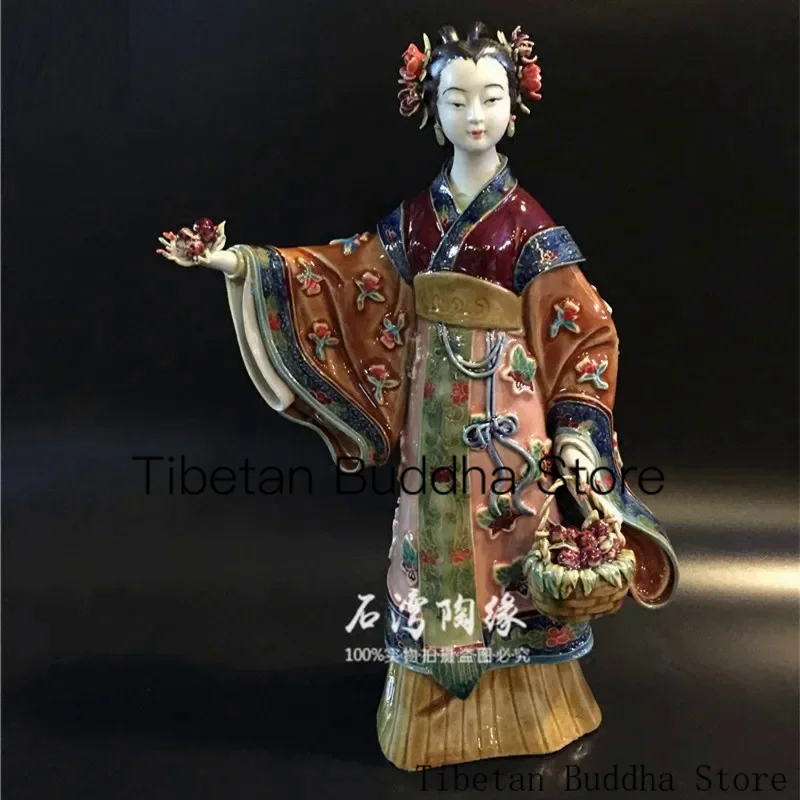 

Chinese Handmade Classical Ancient Beautiful Women Statue Lady Art Sculpture Decor Ceramic Craft Home Decoration Birthday Gift