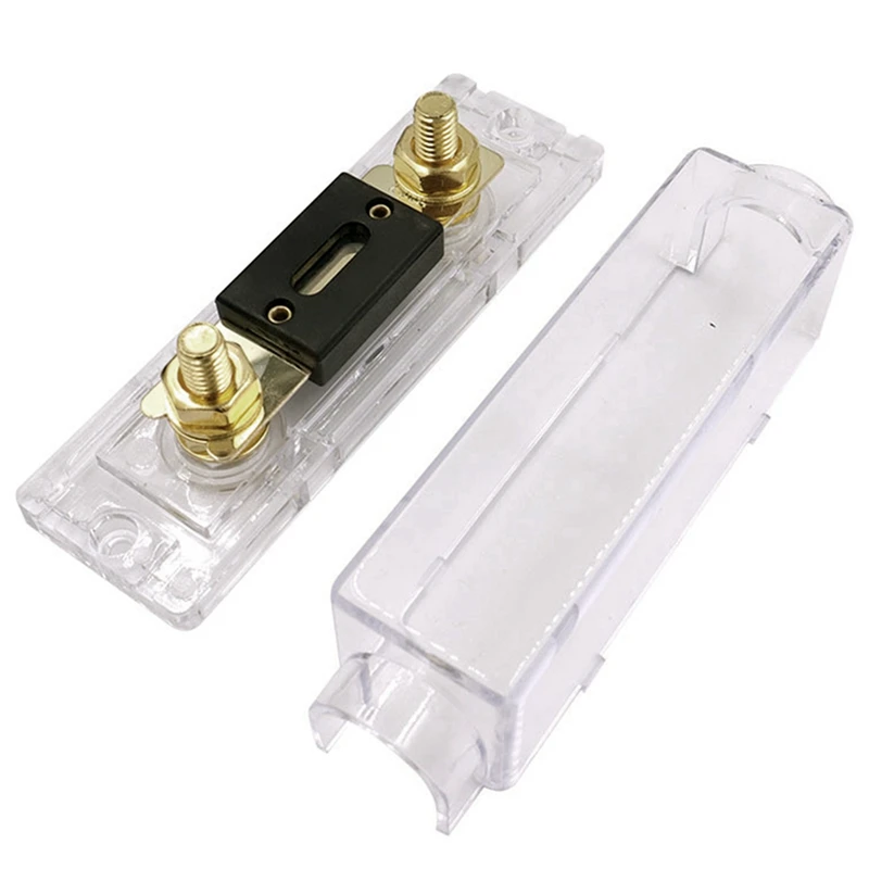 

6 Pcs 100A Transparent Case ANL Fuse Holder And 6 Pieces Of 100A 32V DC ANL Fuse Suitable For Audio And Video Systems