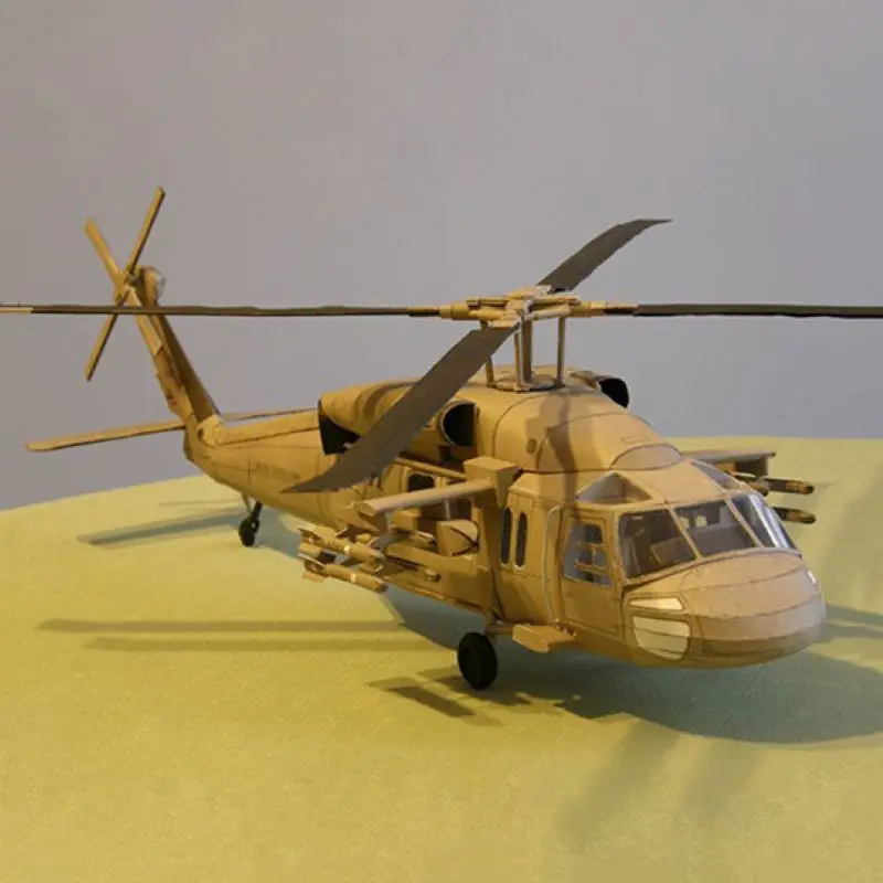 1:33 US Black Hawk UH-60 Multi-Purpose Helicopter Paper Model Black Hawk Helicopter Model Assembly Puzzle