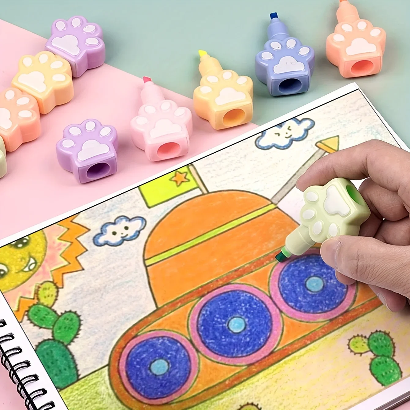Cat Claw Highlighters Cartoon Pens Journaling Bookmarks