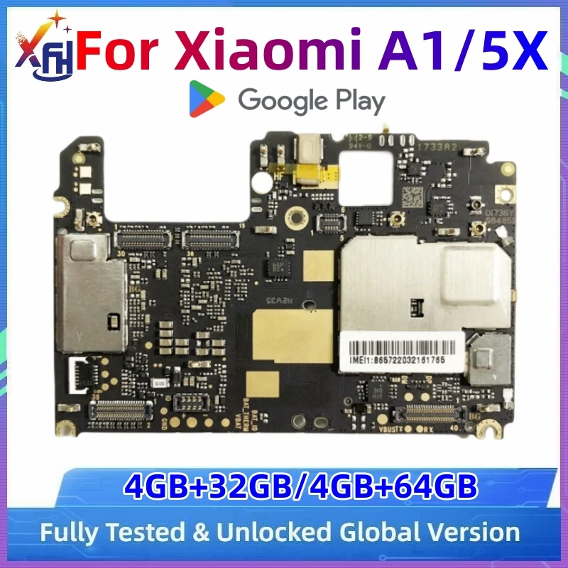 

Original Unlocked Mainboards For Xiaomi Mi A1 5X Mi5x Mi 5x m5x MiA1 Motherboard 32GB 64GB Fully Work Logic Board Global Version