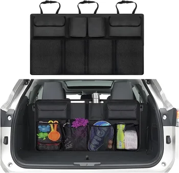 8 Borsa organizer per bagagliaio di grandi dimensioni, organizer per bagagliaio di un'auto, borsa portaoggetti sospesa per bagagliaio di un'auto, per SUV, camion salvaspazio