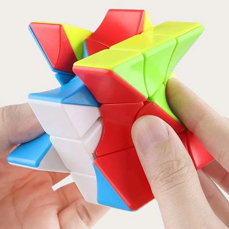 컬러풀 트위스트 큐브 3x3x3 부드러운 회전 두뇌 훈련 게임 어린이 성인 IQ 논리 퍼즐 교육용 장난감 생일 선물