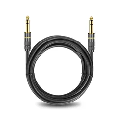 Premium 1/4 Inch Straight Instrument Cable - Stereo Audio Guitar Cord for Amplifiers and Keyboards (6.35 TRS)