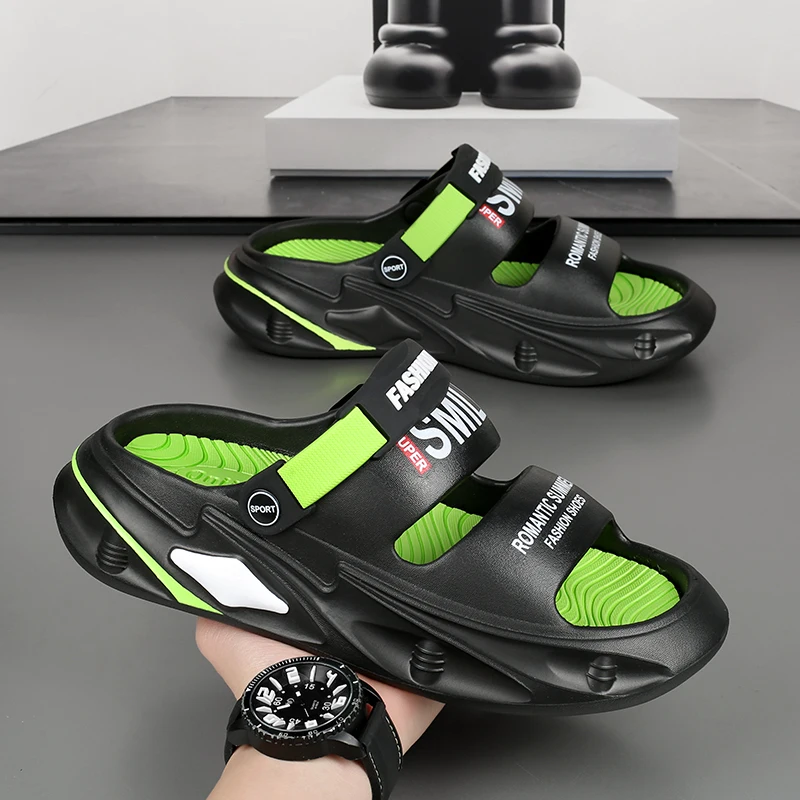 Fashion Men Outdoor Sandals Slippers Beach Comfortable Thick Sole Clogs Men Casual Shoes Garden Shoes Men Women Beach Sandals 2