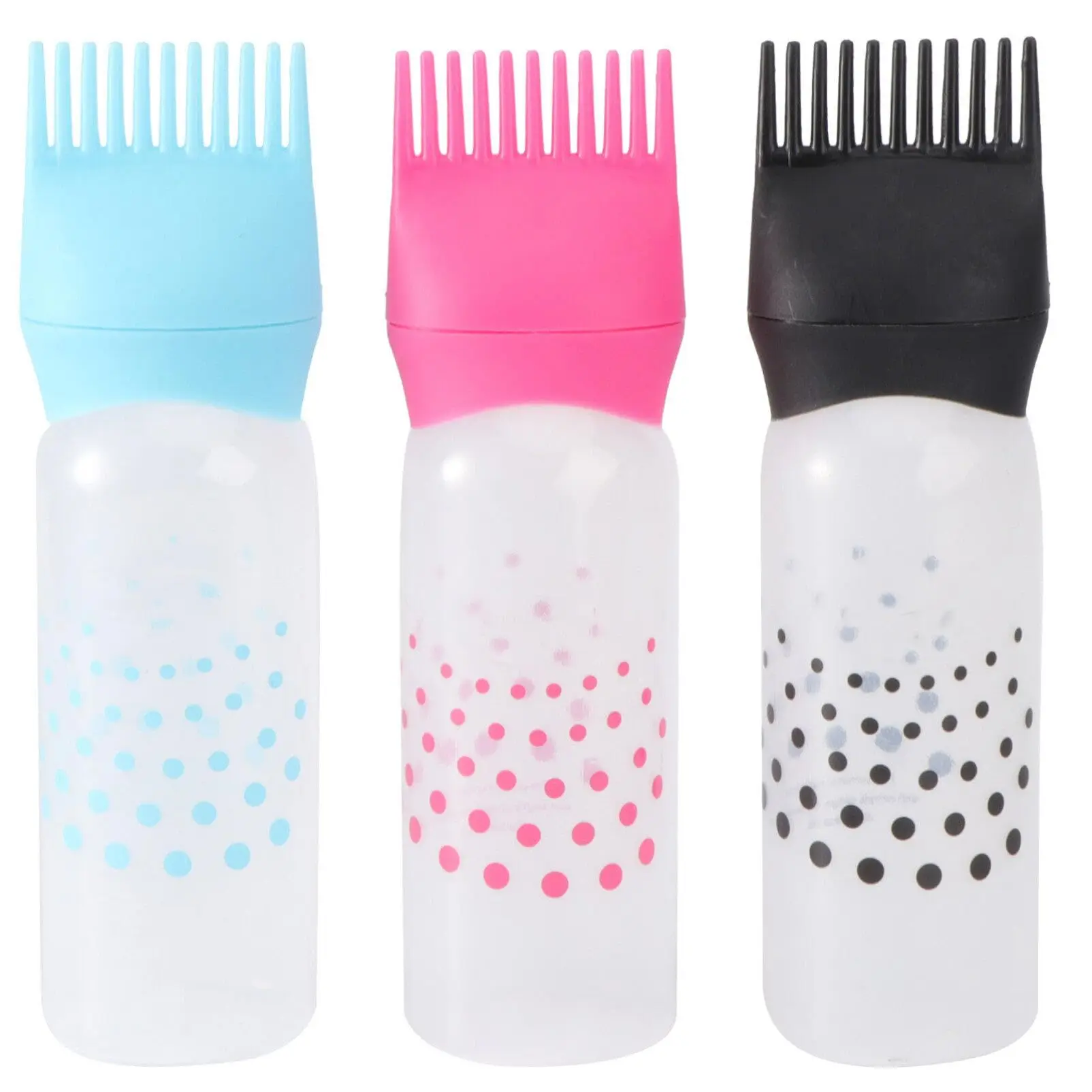 Hair Dye Applicator Brush Bottles 3 Colors Dyeing Shampoo Bottle Oil Comb Coloring Styling Tool hair dye applicator bottle,hair dyeing bottle,hair dye bottle