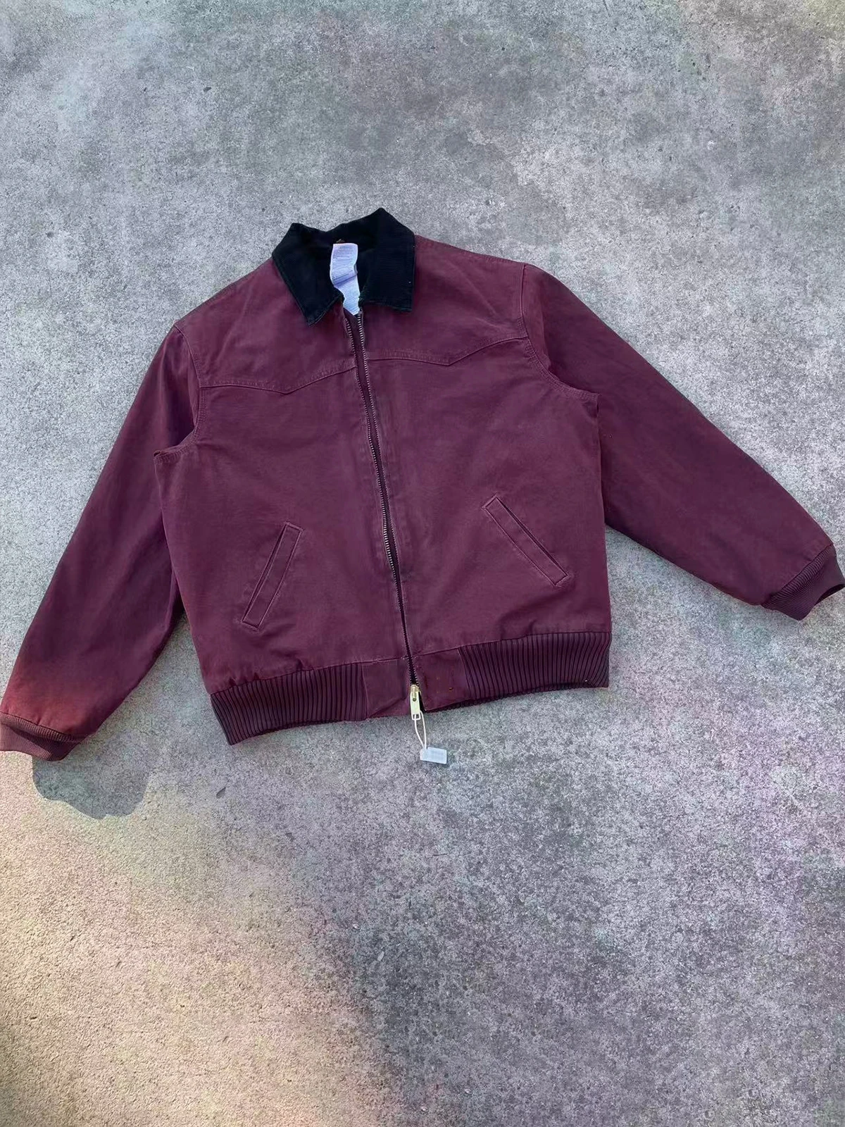 Heavyweight Canvas Waed Cotton Jaet Zipper Loose Fit Collared Coat Durable Youthful Warmth American Casual Sle