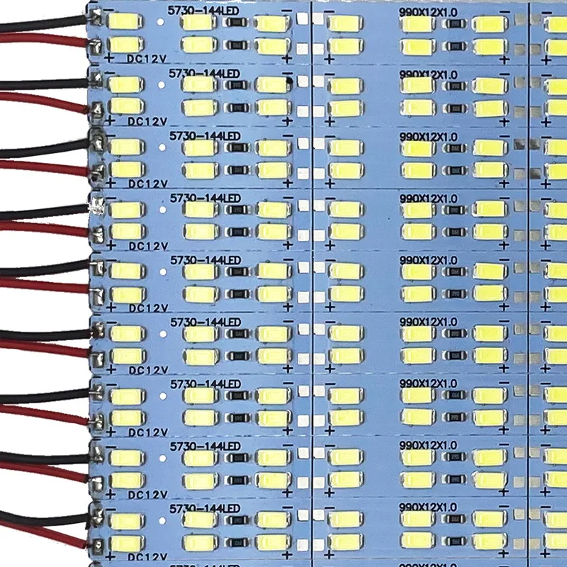 25CM 50CM DC 12V 24V LED Hard Rigid Strip Bar Light Double row 144leds/m SMD 5730 Superbright Warm Cool White 10pcs