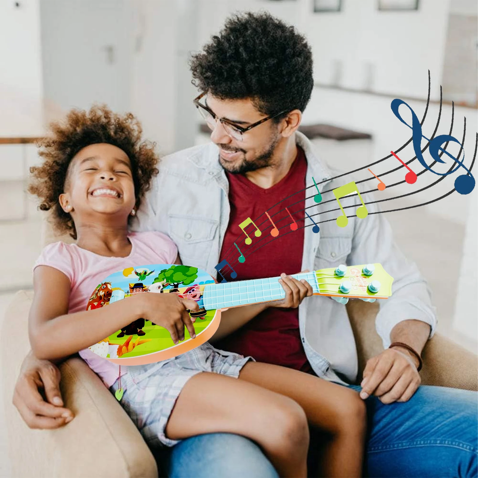 La Granja De Zenon 32CM Mini Size Ukulele Musical Instruments Toys For Children Beginner Small Guitar Toys Zenon Farm Toys 5