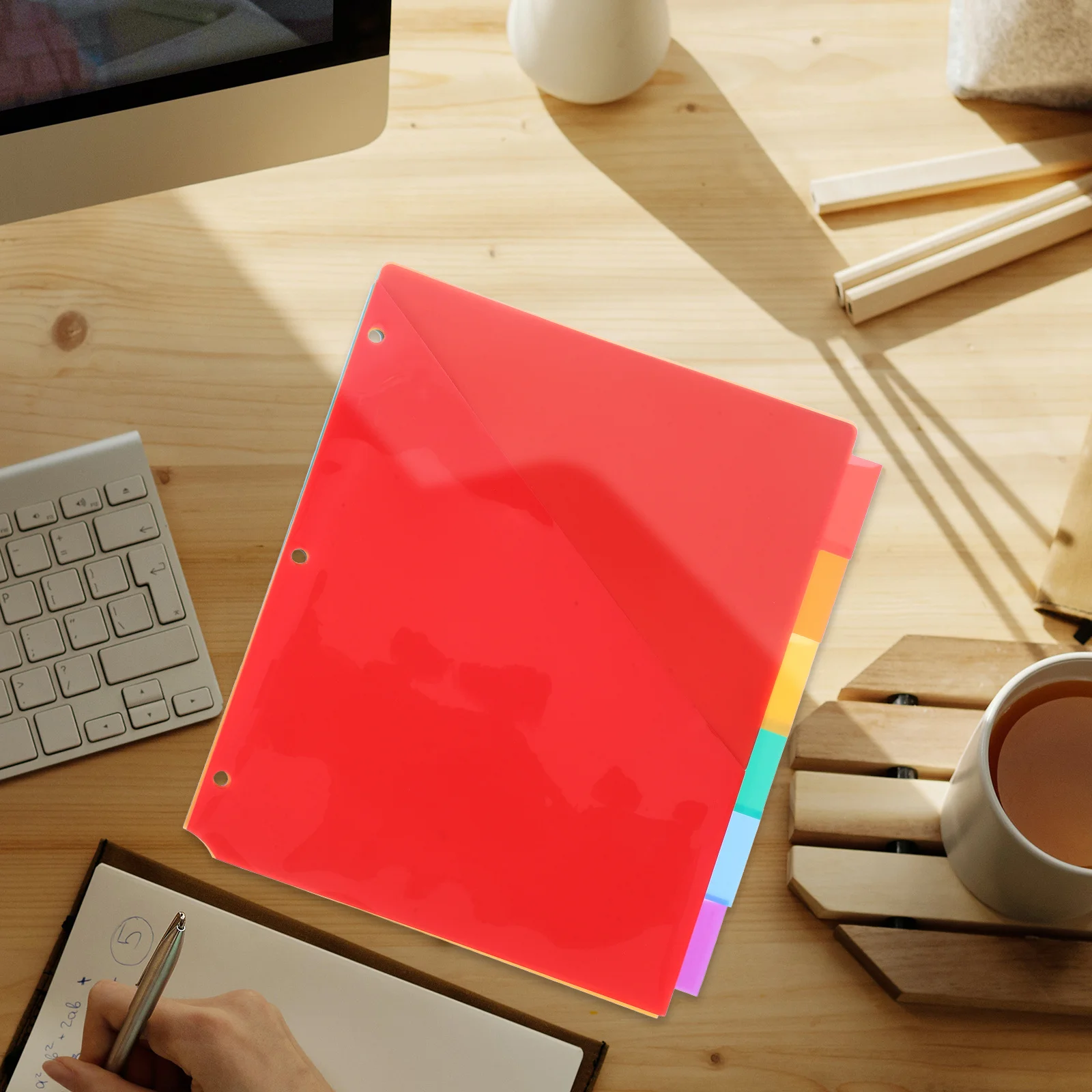 6pcs Multicolor Binder Dividers With Pockets Insertable Tabs For 3 Ring Binders Plastic Page Dividers Notebook Organization