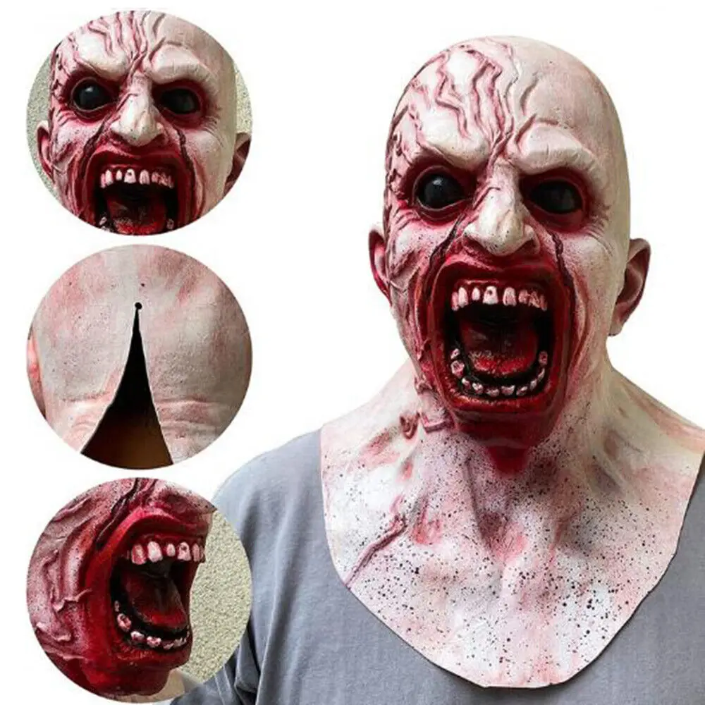 Halloween Horror Mask Zombie Latex Masks Party Cosplay Bloody Dish Rot Face Spaventoso Masque Masquerade Mascara Terror Masker