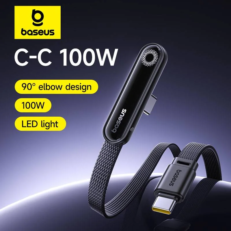 Baseus MVP3 USB-C Ellenbogenkabel 100 W, 1 m, schwarz