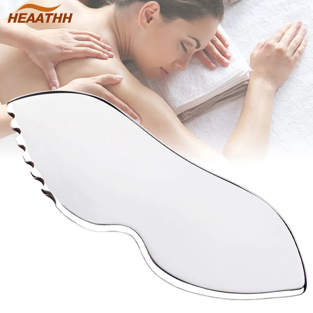 

6-Edged Stainless Steel Sculpting Board Myofascial GuaSha Massager Face Neck Arm Shoulder Leg Body Pain Relief Physical Therapy