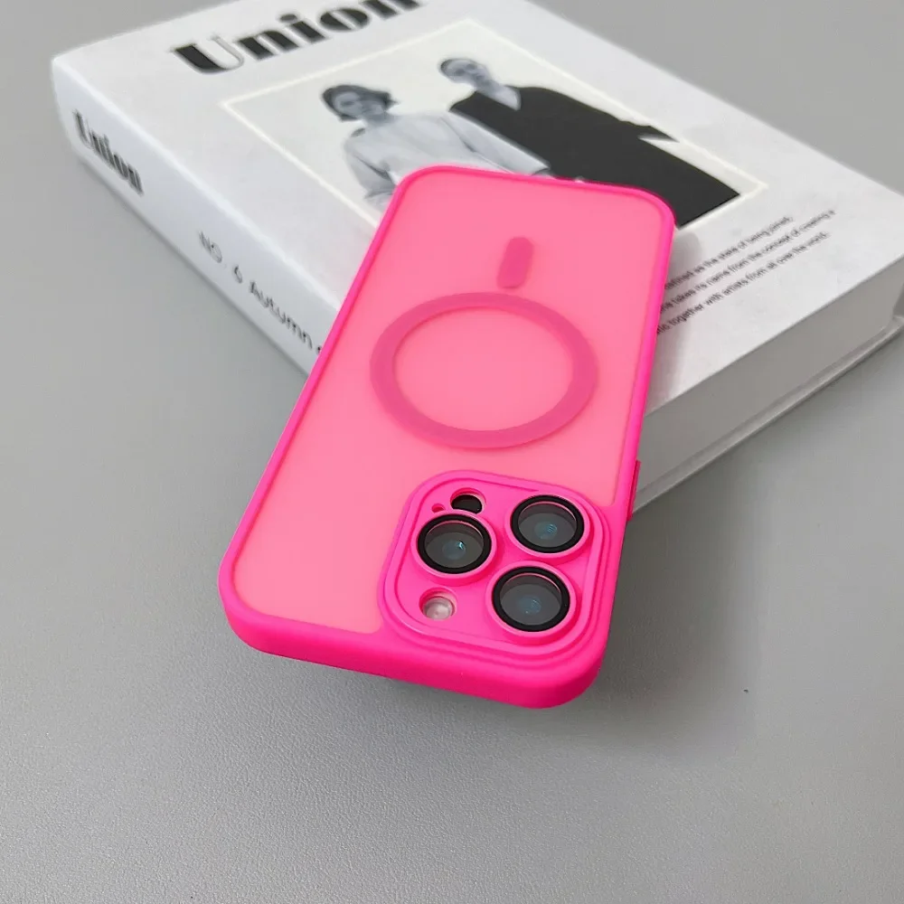Magnetic Luxury Matte Translucent Shockproof Armor Case with Magsafe Compatibility