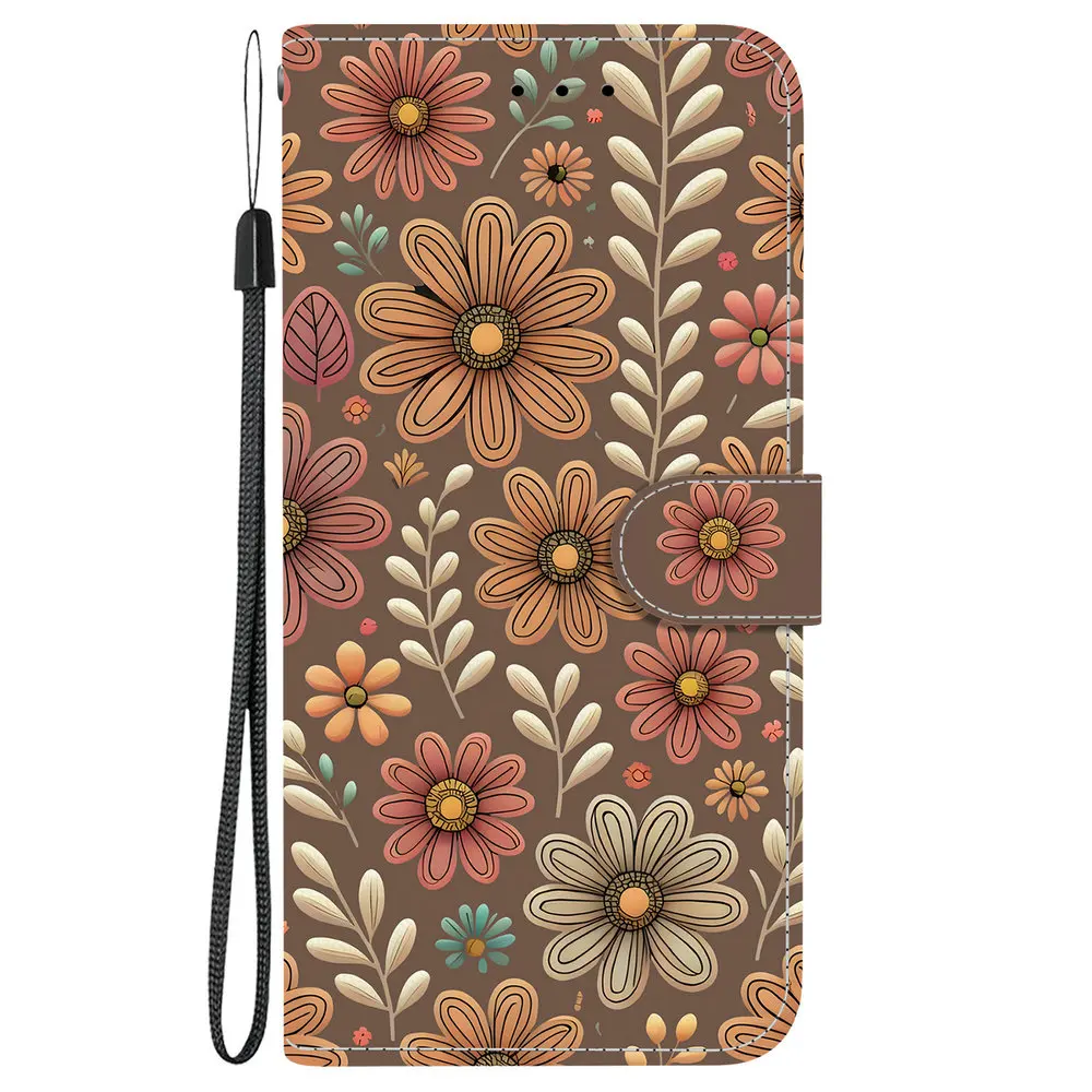 Patterned Leather Wallet Flip Case - Premium Phone Protection and Stylish Design