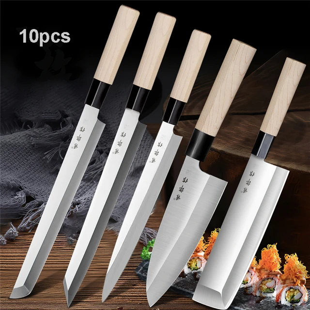 Couteau à Sushi de 10 pouces, damas en acier VG10, couteaux japonais pour  le saumon, fileter le poisson, couteau Sashimi - AliExpress