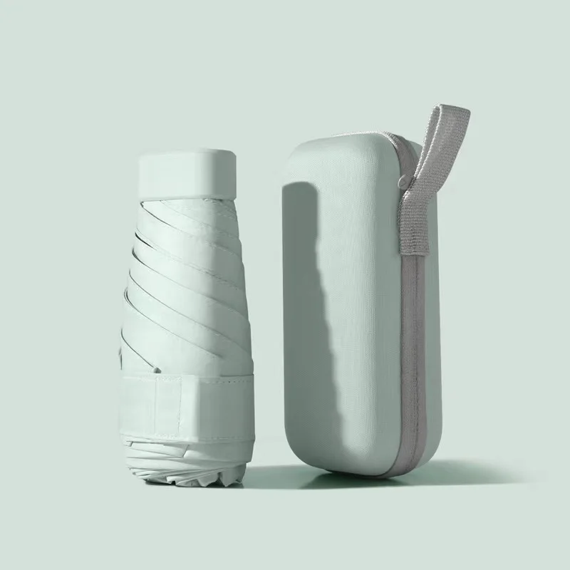 מטרייה קומפקטית דו-שימושית מיני קפסולה לימים שמשיים גשומים בחוץ נסיעות ניידות הגנה