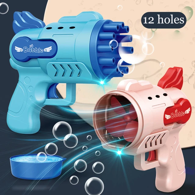 Bubble Gun Electric Automatic Soap Rocket Bubbles Machine Kids Portable Outdoor Party Toy LED Light Blower Toys Children Gifts 4