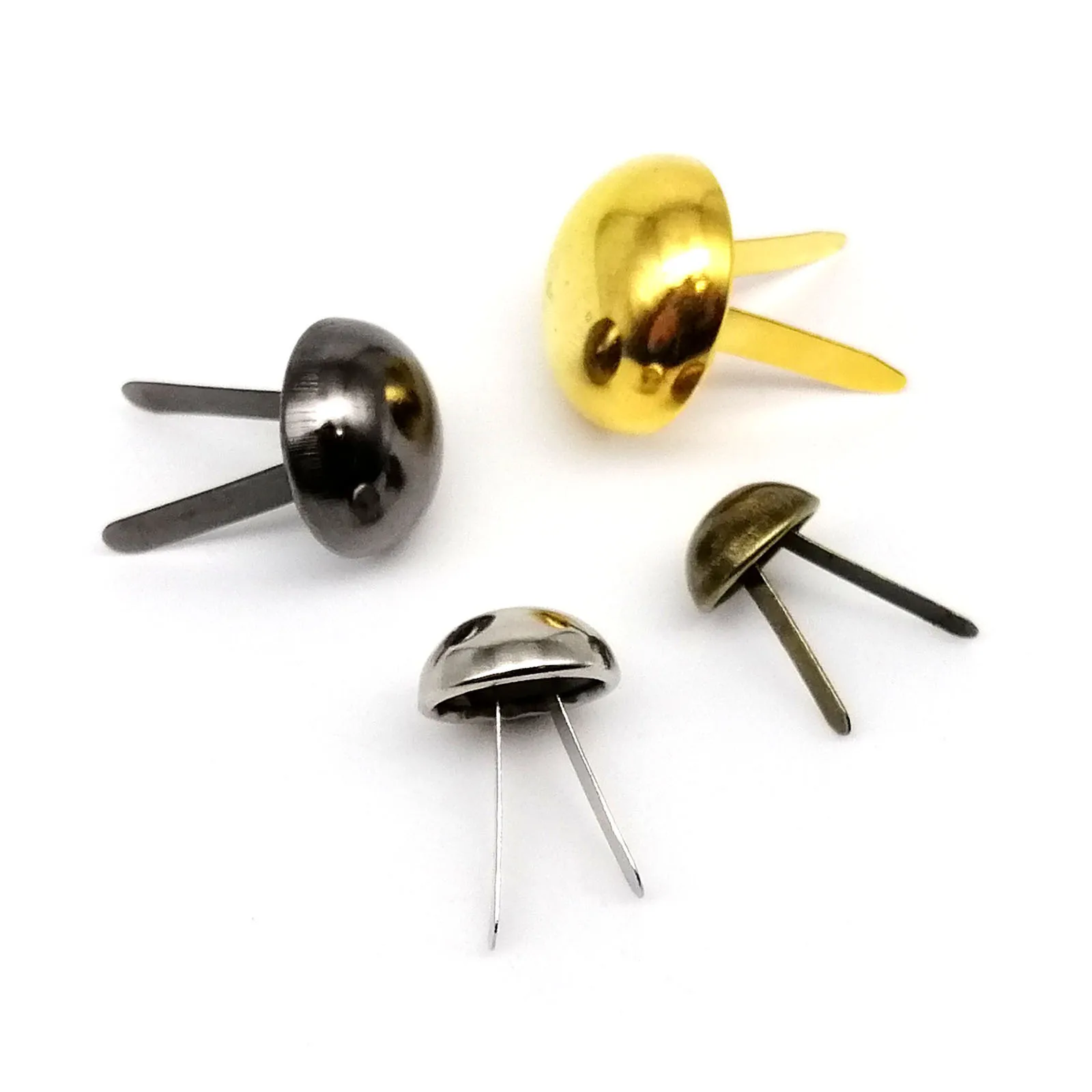 Metal Rivets 50pcs Semi Ball Round Two Leg Feet for DIY Leather Craft