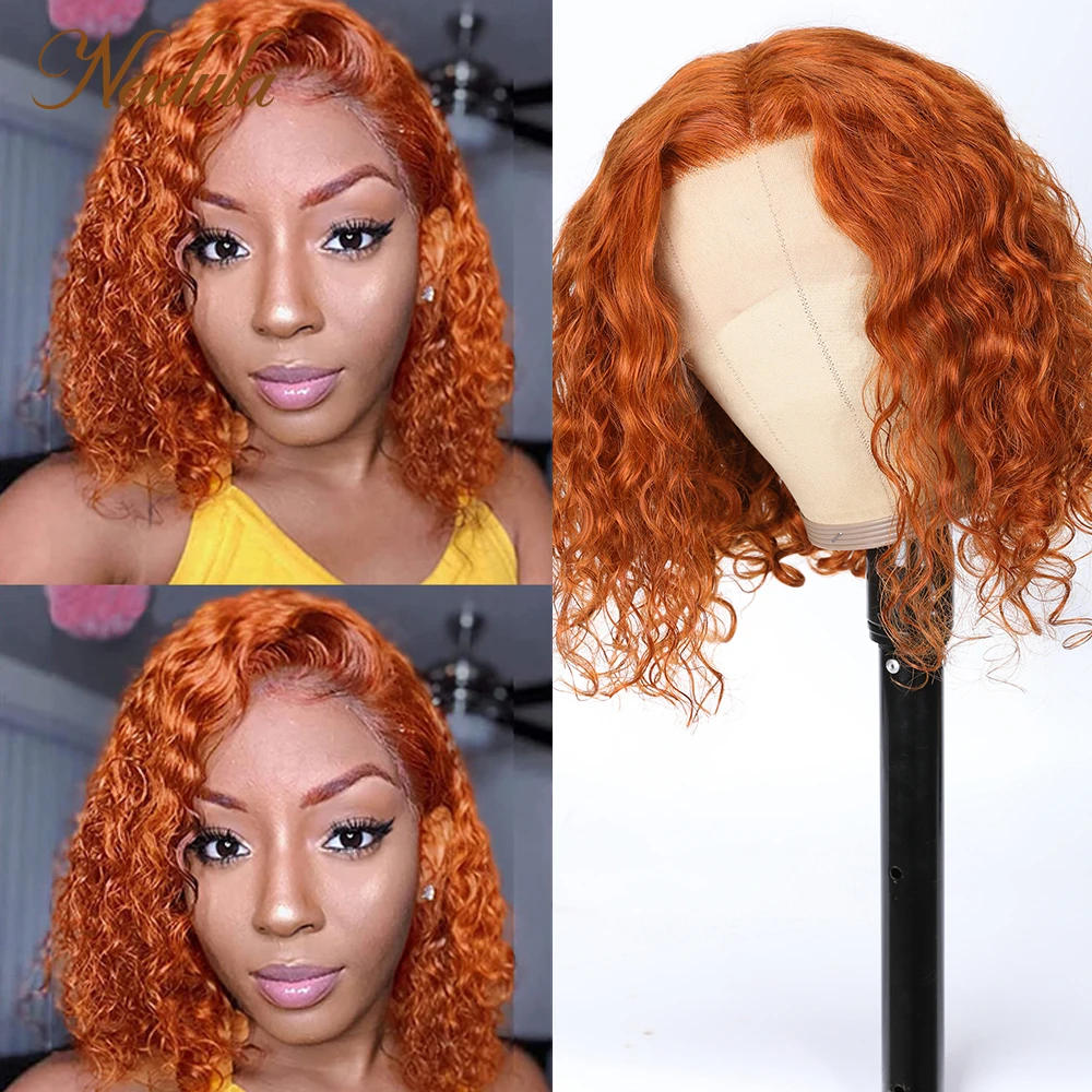 Nadula Hair 13x1 T Part Human Hair Wig Water Wave Hair T Lace Part Wig  Burnt Orange Copper Hair Color Ginger Wig Pre plucked| | - AliExpress