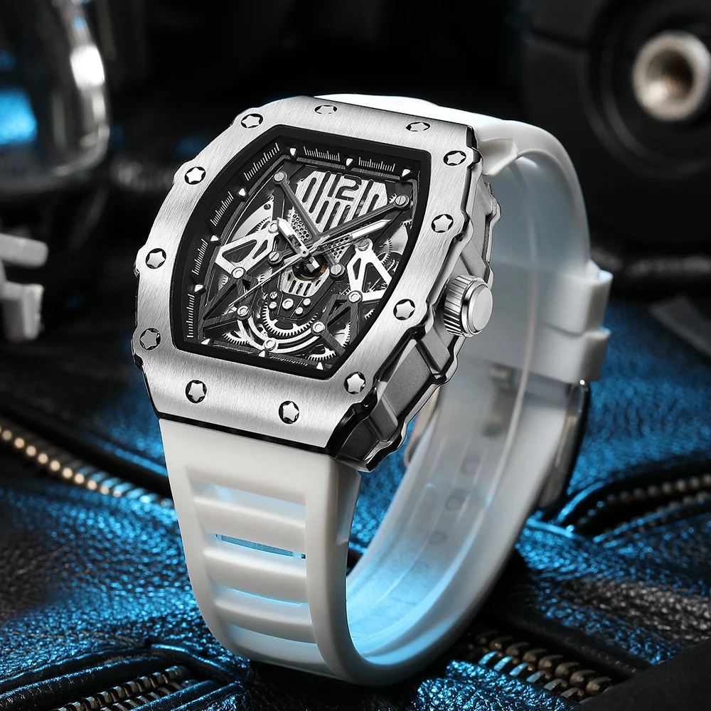 Mechanical Watch BAOGELA Richard Automatic Mechanical Watch for Men Wrist Watch Luxury Watches with Rubber Strap