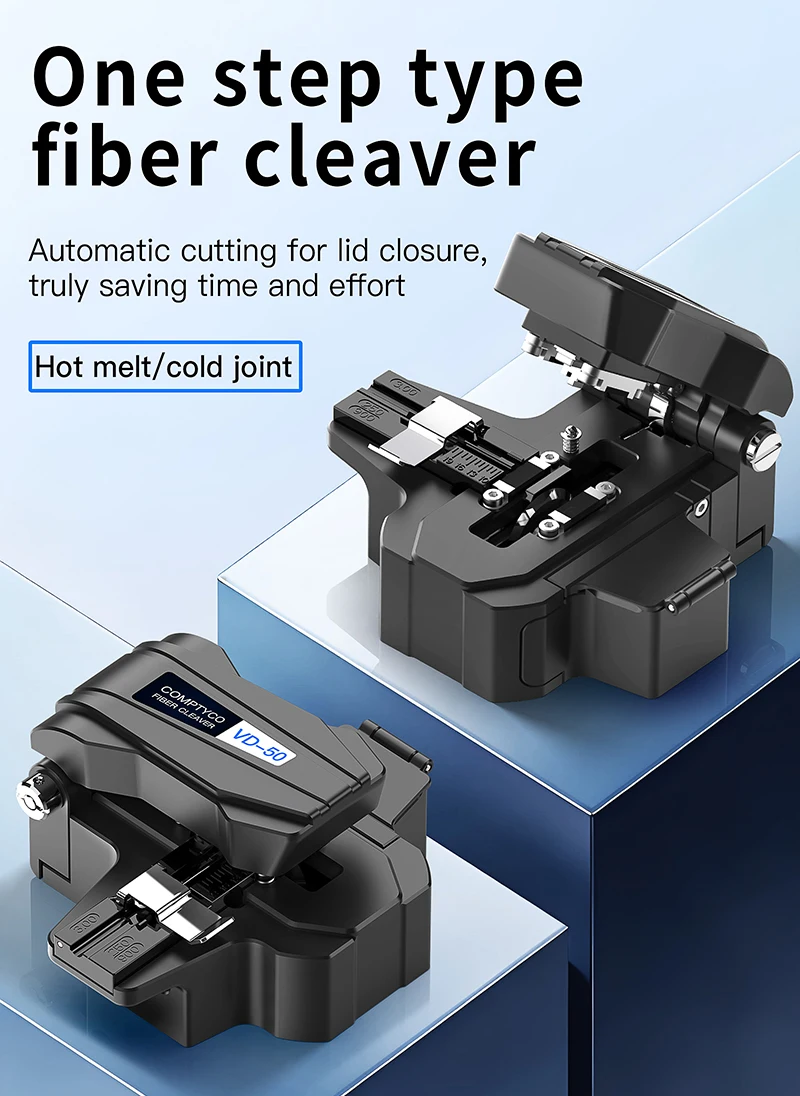 VD-50 Fiber Cleaver High Precision Optical Fiber Cutter FTTH Tool One-step Fiber